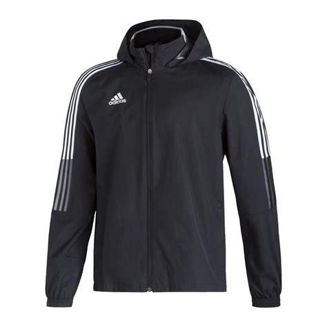 adidas Tiro 21 Allwetter Kapuzenjacke Schwarz 